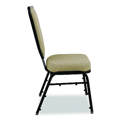 NPS Flex-Back Banquet Chair, Supports Up to 500 lbs, 18.6" Seat Height, Morticia Taupe Seat/Back, Black Base, 2/Pack (9688BG2)