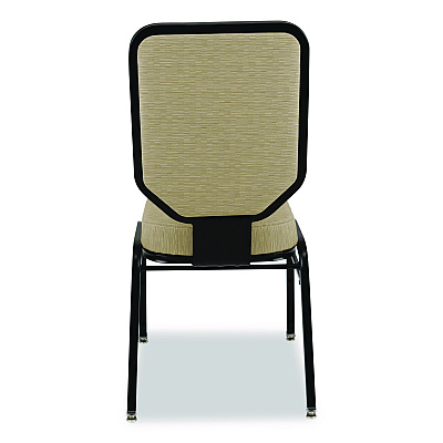 NPS Flex-Back Banquet Chair, Supports Up to 500 lbs, 18.6" Seat Height, Morticia Taupe Seat/Back, Black Base, 2/Pack (9688BG2)