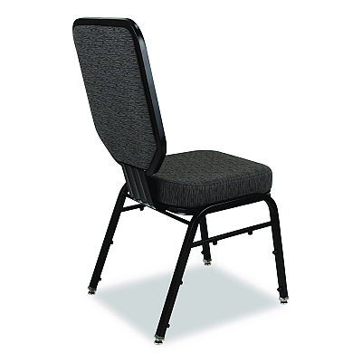 NPS Flex-Back Banquet Chair, Supports Up to 500 lbs, 18.6" Seat Height, Morticia Onyx Seat/Back, Black Base, 2/Pack (9690BG2)