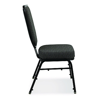NPS Flex-Back Banquet Chair, Supports Up to 500 lbs, 18.6" Seat Height, Morticia Onyx Seat/Back, Black Base, 2/Pack (9690BG2)