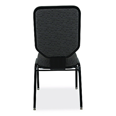NPS Flex-Back Banquet Chair, Supports Up to 500 lbs, 18.6" Seat Height, Morticia Onyx Seat/Back, Black Base, 2/Pack (9690BG2)