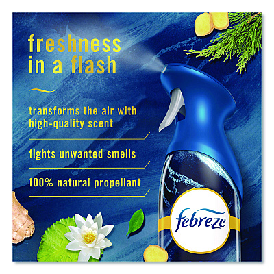 Febreze AIR, Ocean, 8.8 oz Aerosol Spray, 2/Pack, 3 Packs/Carton (17345)