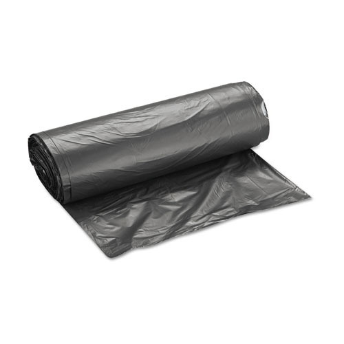 Inteplast Group High-Density Interleaved Commercial Can Liners, 33 gal, 16 microns, 33" x 40", Black, 25 Bags/Roll, 10 Rolls/Carton (S334016K)