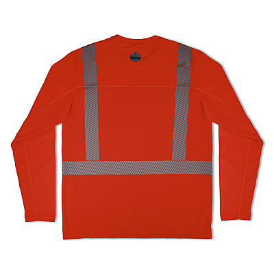 ergodyne Chill-Its 6688 Type R Class 2 Cooling Hi-Vis Sun Shirt with UV Protection, Large, Orange (12232)
