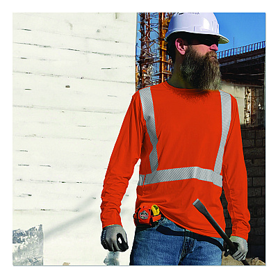 ergodyne Chill-Its 6688 Type R Class 2 Cooling Hi-Vis Sun Shirt with UV Protection, Large, Orange (12232)