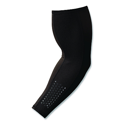 ergodyne Chill-Its 6691 Cooling Arm Sleeves with Box-Handling Grip, Polyester/Spandex, X-Large, Black, Pair (12389)