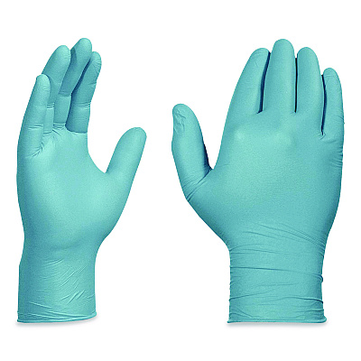 AMMEX Professional Nitrile Exam Gloves, Powder-Free, Medium, 3 mil Thick, 9.5" Long, Light Blue, 100/Box (APFN44100)