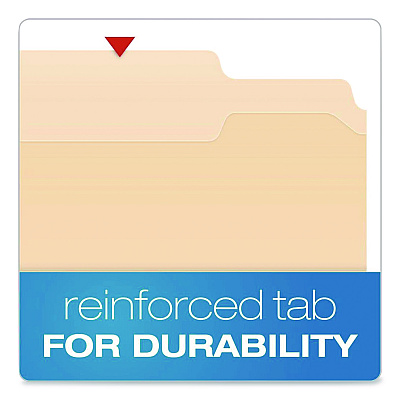 Pendaflex Manila Fastener Folders, 2/5-Cut Tabs, 0.75" Expansion, 2 Fasteners, Letter Size, Manila Exterior, 50/Box (24580)