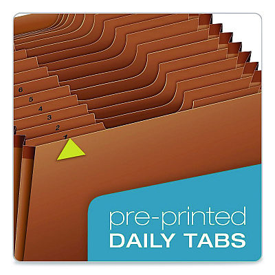 Pendaflex Heavy-Duty Expanding File, 31 Sections, 1/3-Cut Tabs, Legal Size, Redrope (R219DHD)
