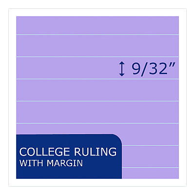 Roaring Spring WIDE Landscape Format Writing Pad, Unpunched, Medium/College Rule, Assorted Colors, (40) 11 x 8.5 Sheets, 3/Pack (74535)