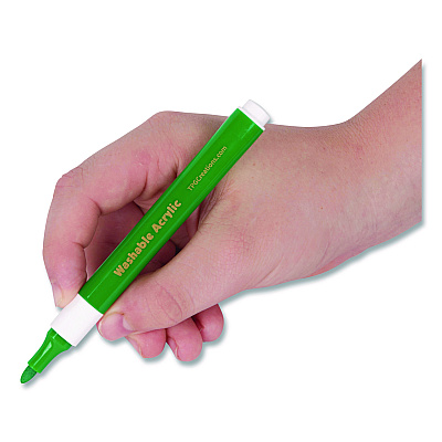 TPG Creations Washable Acrylic Markers, Fine Bullet Tip, Assorted Colors, 12/Pack (496)