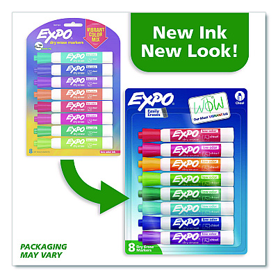 EXPO Dry Erase Marker, Broad Chisel Tip, Assorted Colors, 8/Pack (1927524A)