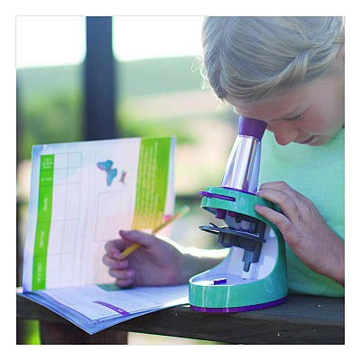Educational Insights Nancy B's Science Club Microscope and Activity Journal, Ages 8 and Up, 30x to 400x Magnification, 8.7 x 9.2 x 4.3, Blue (5350)