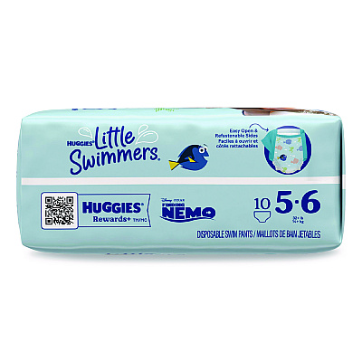 Huggies Little Swimmers, Size 5-6, Baby Weight 32 lbs and Up, Blue, 10/Pack, 8 Packs/Carton (18345)