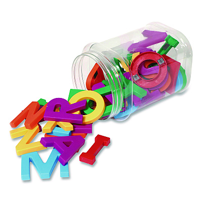 Learning Resources Jumbo Uppercase Magnetic Letters, 2.5" Tall, Assorted Colors, 40 Pieces (LER0450)