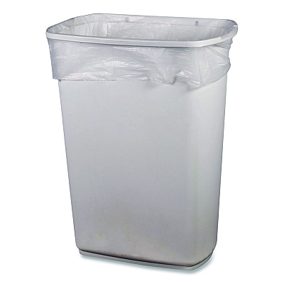 Heritage High-Density Waste Can Liners, 33 gal, 22 mic, 33" x 40", Natural, Roll, 25 Bags/Roll, 10 Rolls/Carton (421061)