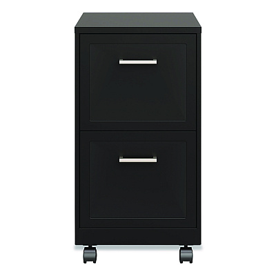 Alera Two-Drawer Mobile Vertical File, 2 Letter-Size File Drawers, 14.25 x 18 x 26.7, Black (HSVF1824BL)