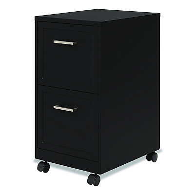 Alera Two-Drawer Mobile Vertical File, 2 Letter-Size File Drawers, 14.25 x 18 x 26.7, Black (HSVF1824BL)