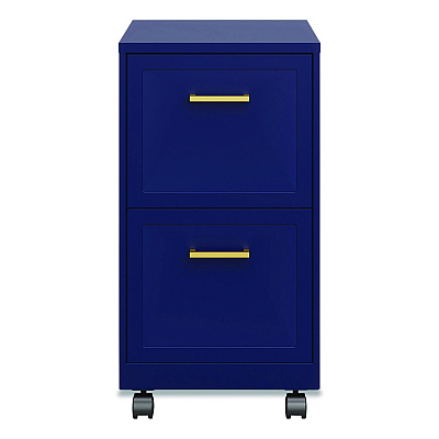 Alera Two-Drawer Mobile Vertical File, 2 Letter-Size File Drawers, 14.25 x 18 x 26.7, Navy (HSVF1824NY)