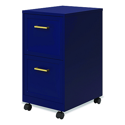 Alera Two-Drawer Mobile Vertical File, 2 Letter-Size File Drawers, 14.25 x 18 x 26.7, Navy (HSVF1824NY)