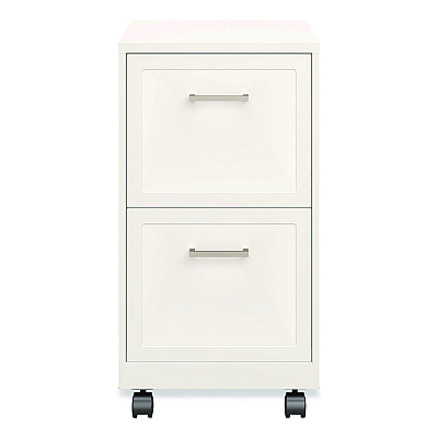 Alera Two-Drawer Mobile Vertical File, 2 Letter-Size File Drawers, 14.25 x 18 x 26.7, Pearl White (HSVF1824WH)