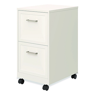 Alera Two-Drawer Mobile Vertical File, 2 Letter-Size File Drawers, 14.25 x 18 x 26.7, Pearl White (HSVF1824WH)