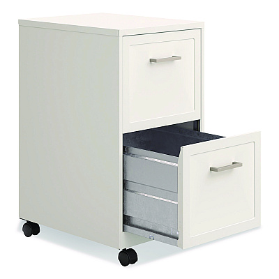 Alera Two-Drawer Mobile Vertical File, 2 Letter-Size File Drawers, 14.25 x 18 x 26.7, Pearl White (HSVF1824WH)