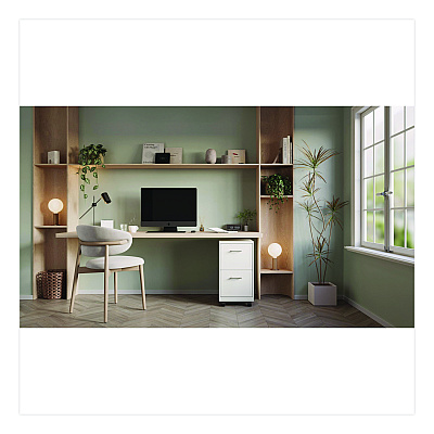 Alera Two-Drawer Mobile Vertical File, 2 Letter-Size File Drawers, 14.25 x 18 x 26.7, Pearl White (HSVF1824WH)