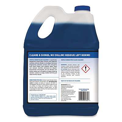 Simple Green Pro Glass Cleaner, 1 gal Bottle, 4/Carton (1101128)