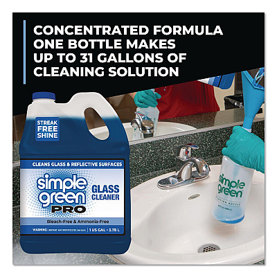 Simple Green Pro Glass Cleaner, 1 gal Bottle, 4/Carton (1101128)