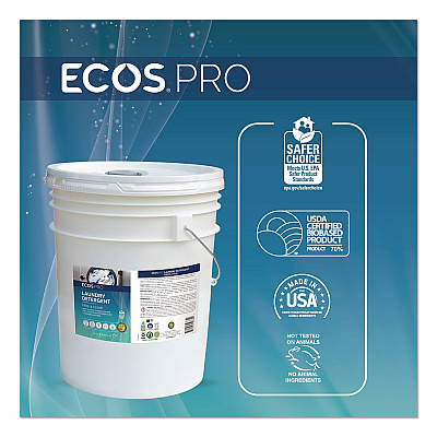 ECOS PRO Laundry Detergent Liquid, Free and Clear, 5 gal Pail (PL976405)
