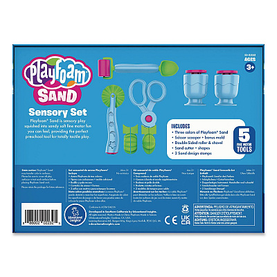 Educational Insights Playfoam Sand Sensory Set: Five Tools and Three Assorted Color 6 oz Packs of Sand, Ages 3 to 7, 8 Pieces (2232)