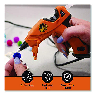 Gorilla Dual Temp Mini Hot Glue Gun, Orange/Black (115887)