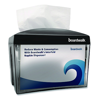 Boardwalk Interfold Napkin Dispenser, 7.9 x 5.6 x 7.9, Black (1503)