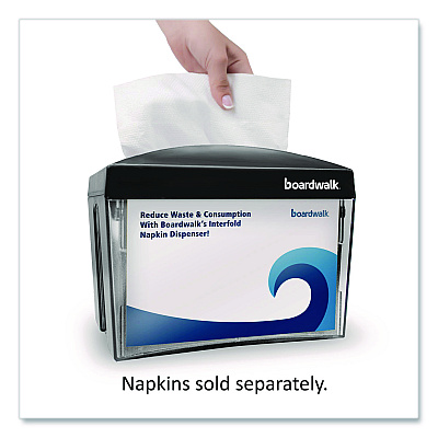 Boardwalk Interfold Napkin Dispenser, 7.9 x 5.6 x 7.9, Black (1503)