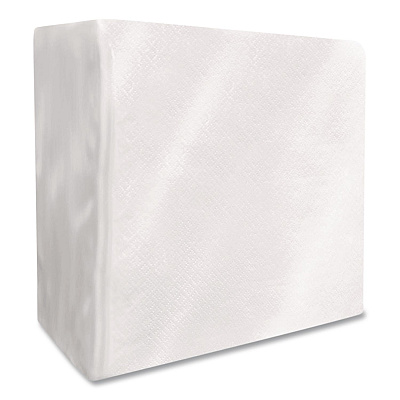 Boardwalk Dinner Napkins, 1-Ply, 16" x 16", White, 250/Pack, 12 Packs/Carton (1616NAPW)