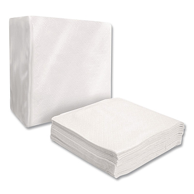 Boardwalk Dinner Napkins, 1-Ply, 16" x 16", White, 250/Pack, 12 Packs/Carton (1616NAPW)