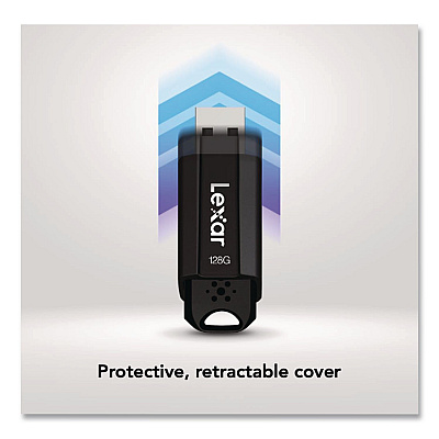 Lexar S803.1 USB Flash Drive, 128 GB, Black (LJDS80128BNB)