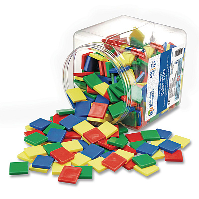 Learning Resources Square Color Tiles, Pre-K to K, 400 Pieces (LER0203)