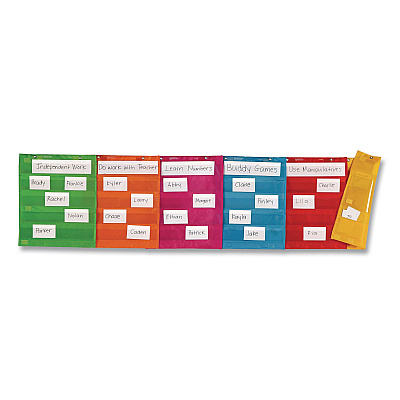 Learning Resources Magnetic Pocket Chart Squares, Classroom/Teacher Organizer Set, 7 Pockets, Assorted Colors, Set of 6 (LER2386)