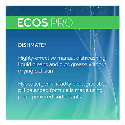 ECOS PRO Dishmate Manual Dish Liquid, Free and Clear, 5 gal Pail (PL972105)