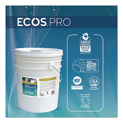 ECOS PRO Wave Commercial Automatic Dishwasher Detergent, Free and Clear, 5 gal Pail (PL944005)