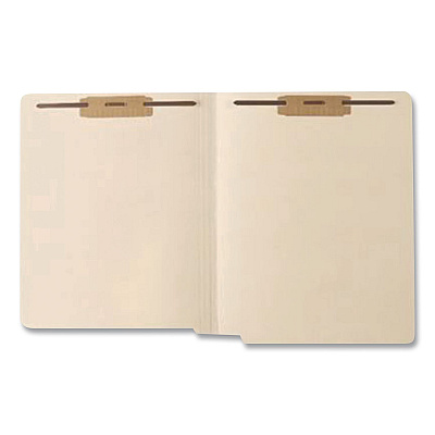 Medical Arts Press Heavy-Duty End Tab Fastener Folders, 0.75" Expansion, 2 Fasteners, Letter Size, Manila Exterior, 50/Box (31439)
