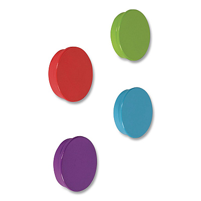 Learning Resources Super Strong Magnets, Small, 1.5" Diameter, Assorted Colors, 4 Pieces (LER2689)