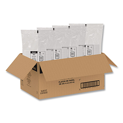 Solo Compostable Paper Dinnerware, ProPlanet Seal, Plate, 10" dia, White, 500/Carton (HP10W)