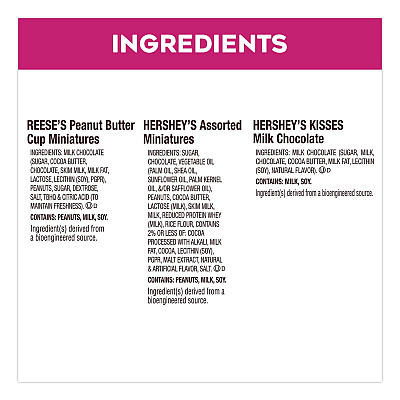 Hershey's Milk Chocolate Candy Mini Assortment, 32.9 oz Bag, 122 Individually Wrapped Chocolates (22002588)