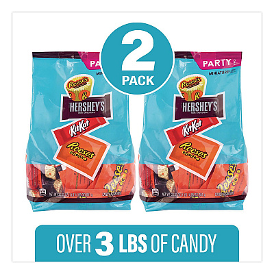 Hershey's Milk Chocolate Candy Mini Assortment, 60.1 oz Bag, 2/Carton (60004184)
