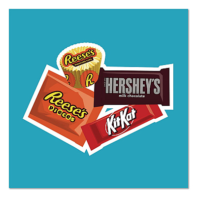 Hershey's Milk Chocolate Candy Mini Assortment, 60.1 oz Bag, 2/Carton (60004184)