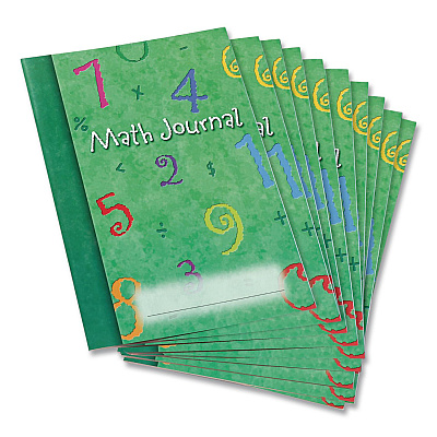 Learning Resources Math Journal, Graph Ruled/College Ruled, Green Cover, (64) 9 x 7 Sheets, 10 Journals (LER3468)
