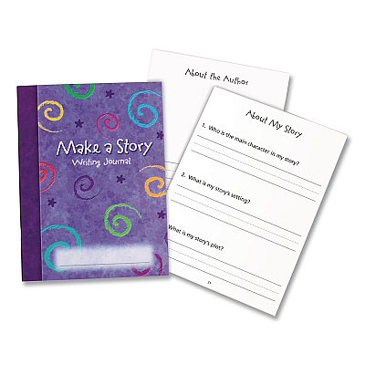 Learning Resources Make-a-Story Journal, Manuscript Format, Blue Cover, (32) 9 x 7 Sheets, 10 Journals (LER3469)